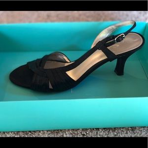 Liz Claiborne formal black satin heels